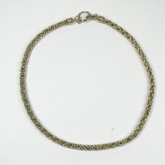 Byzantine Chain Necklace 16 Inches w/Toggle Clasp Vintage - Picture 1 of 7